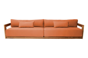 Hermosa Teak Outdoor Deluxe Sofa. Sunbrella Cushion