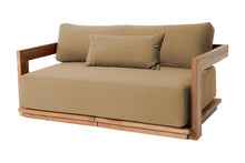 Hermosa Teak Outdoor Loveseat. Sunbrella Cushion