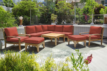 10 pc Huntington Teak Sectional Seating Group with 36" Chat Table. Sunbrella Cushion.