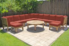 12 pc Huntington Teak Sectional Seating Group with 52" Chat Table. Sunbrella Cushion.