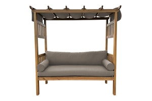 Huntington Teak Arbor Bench. Sunbrella Cushion.