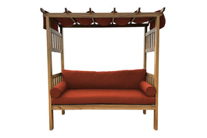 Huntington Teak Arbor Bench. Sunbrella Cushion.