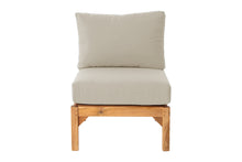 Huntington Teak Outdoor Armless Chair. Sunbrella Cushion