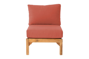 Huntington Teak Outdoor Armless Chair. Sunbrella Cushion