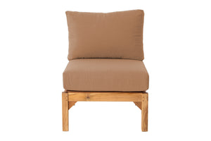 Huntington Teak Outdoor Armless Chair. Sunbrella Cushion