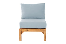 Huntington Teak Outdoor Armless Chair. Sunbrella Cushion