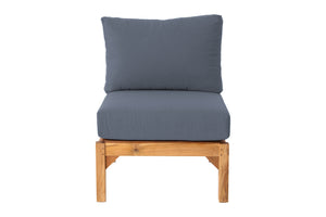 Huntington Teak Outdoor Armless Chair. Sunbrella Cushion