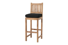 Set of 2 Huntington Outdoor Teak Armless Barstool. Sunbrella Cushion.