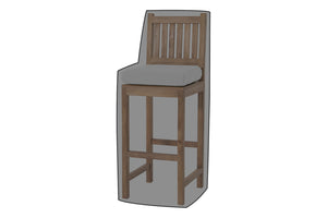 Huntington Outdoor Teak Armless Barstool WeatherMAX Outdoor Weather Cover