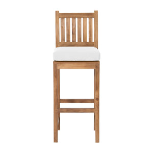 7 pc Huntington Teak Barstool Set with Rectangular Bar Table. Sunbrella Cushion.