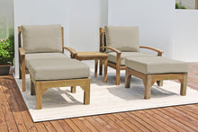 5 pc Huntington Teak Club Chair Chat Group. Sunbrella Cushion.