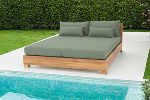 Huntington Teak Outdoor Daybed. Sunbrella Cushion.