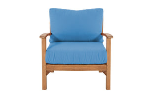 5 pc Huntington Teak Club Chair Chat Group. Sunbrella Cushion.