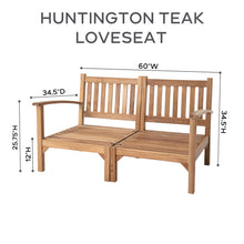7 pc Huntington Teak Deep Seating Sofa Set with 36" Chat Table. Sunbrella Cushion.