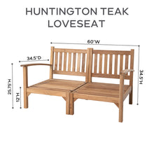 7 pc Huntington Teak Deep Seating Sofa Set with 52" Chat Table. Sunbrella Cushion.