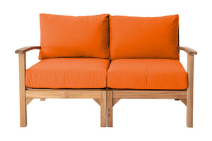 Huntington Teak Outdoor Loveseat. Sunbrella Cushion