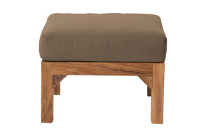 Huntington Teak Outdoor Ottoman. Sunbrella Cushion.