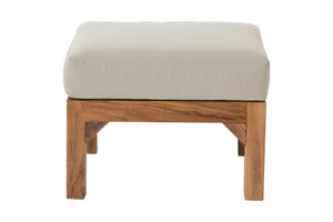 Huntington Teak Outdoor Ottoman. Sunbrella Cushion.