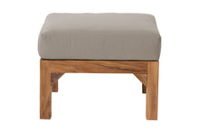 Huntington Teak Outdoor Ottoman. Sunbrella Cushion.