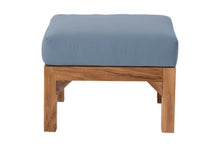 Huntington Teak Outdoor Ottoman. Sunbrella Cushion.