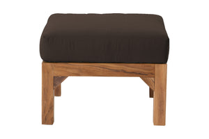 Huntington Teak Outdoor Ottoman. Sunbrella Cushion.