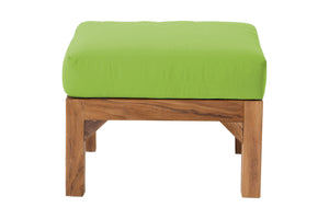 Huntington Teak Outdoor Ottoman. Sunbrella Cushion.