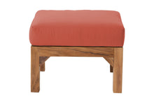 Huntington Teak Outdoor Ottoman. Sunbrella Cushion.