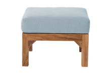 Huntington Teak Outdoor Ottoman. Sunbrella Cushion.