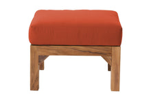 Huntington Teak Outdoor Ottoman. Sunbrella Cushion.