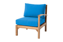 Huntington Teak Outdoor Right Arm Chair. Sunbrella Cushion