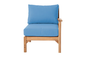 Huntington Teak Outdoor Right Arm Chair. Sunbrella Cushion