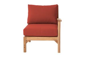 Huntington Teak Outdoor Right Arm Chair. Sunbrella Cushion