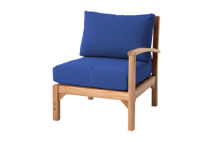 Huntington Teak Outdoor Right Arm Chair. Sunbrella Cushion