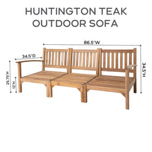 7 pc Huntington Teak Deep Seating Sofa Set with 36" Chat Table. Sunbrella Cushion.