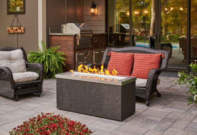 Outdoor Greatroom KL-1242-SS Stainless Steel Key Largo Linear Gas Fire Pit Table