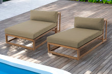 Set of 2 Laguna Teak Outdoor Chaise Lounger. Sunbrella Cushion.