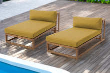 Set of 2 Laguna Teak Outdoor Chaise Lounger. Sunbrella Cushion.