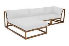 3 pc Laguna Teak Sectional Chaise Lounger Deep Seating Group. Sunbrella Cushion