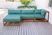 3 pc Laguna Teak Sectional Chaise Lounger Deep Seating Group. Sunbrella Cushion