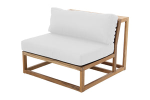 Laguna Teak Outdoor Small Armless Chair. Sunbrella Cushion