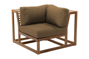 Laguna Teak Outdoor Corner Chair. Sunbrella Cushion