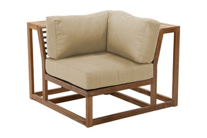 Laguna Teak Outdoor Corner Chair. Sunbrella Cushion