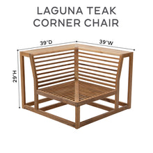 Laguna Teak Outdoor Corner Chair. Sunbrella Cushion