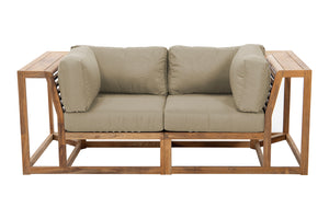 Laguna Teak Outdoor Loveseat. Sunbrella Cushion