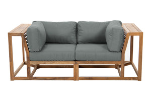 Laguna Teak Outdoor Loveseat. Sunbrella Cushion