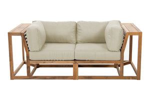 Laguna Teak Outdoor Loveseat. Sunbrella Cushion