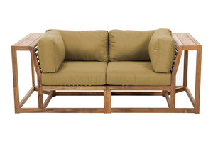 Laguna Teak Outdoor Loveseat. Sunbrella Cushion