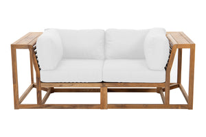 Laguna Teak Outdoor Loveseat. Sunbrella Cushion