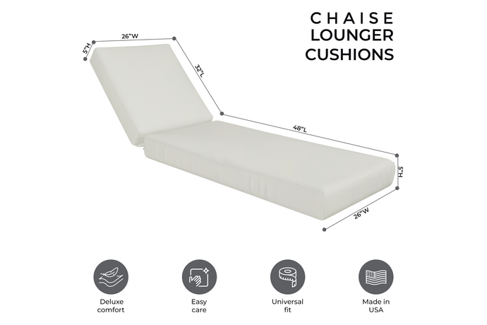 Universal Large Outdoor Lounge Chair Seat Cushions