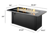 Outdoor Greatroom MCR-1242 Monte Carlo Glass Linear Gas Fire Pit Table